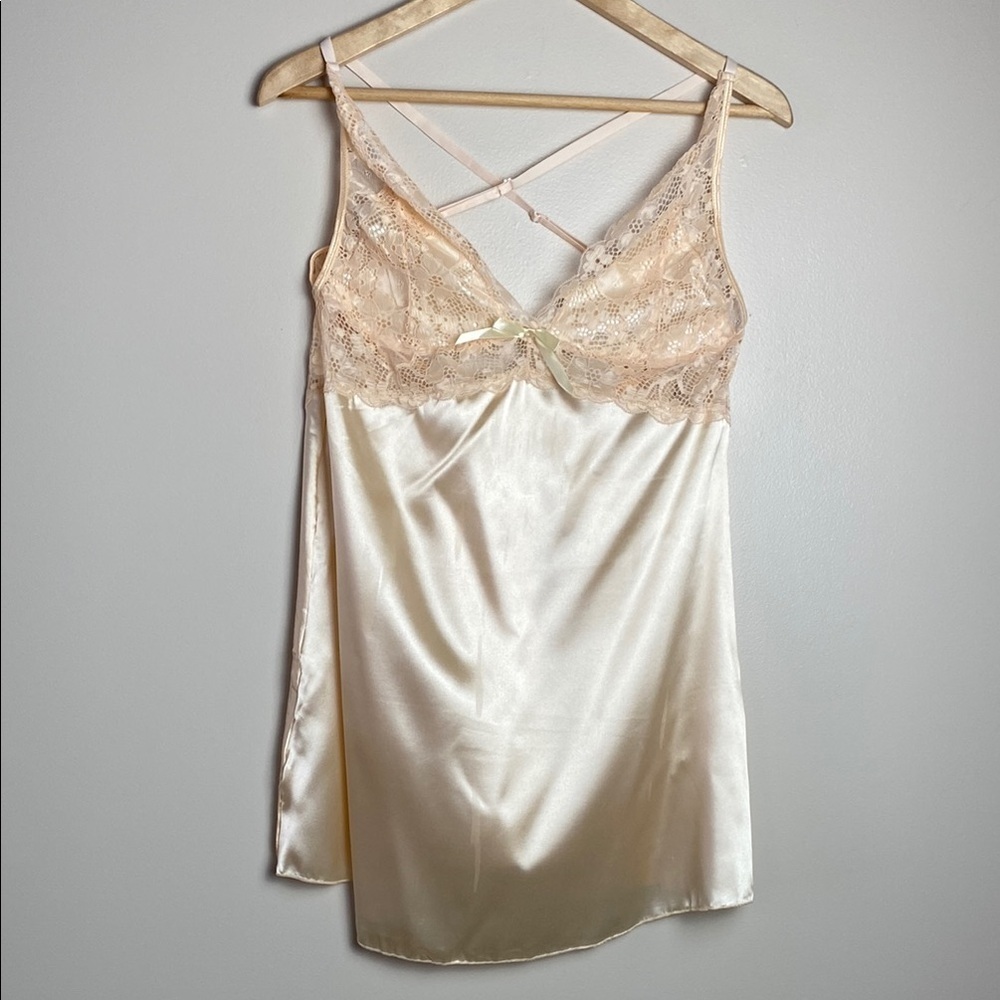 Zaful Satin Lace Trim‎ Slip Dress Teddy Size M